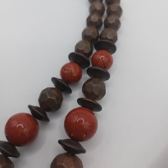 VTG Carol Dauplaise signed chunky Carnelian necklace bracelet and earring set - Picture 7 of 16